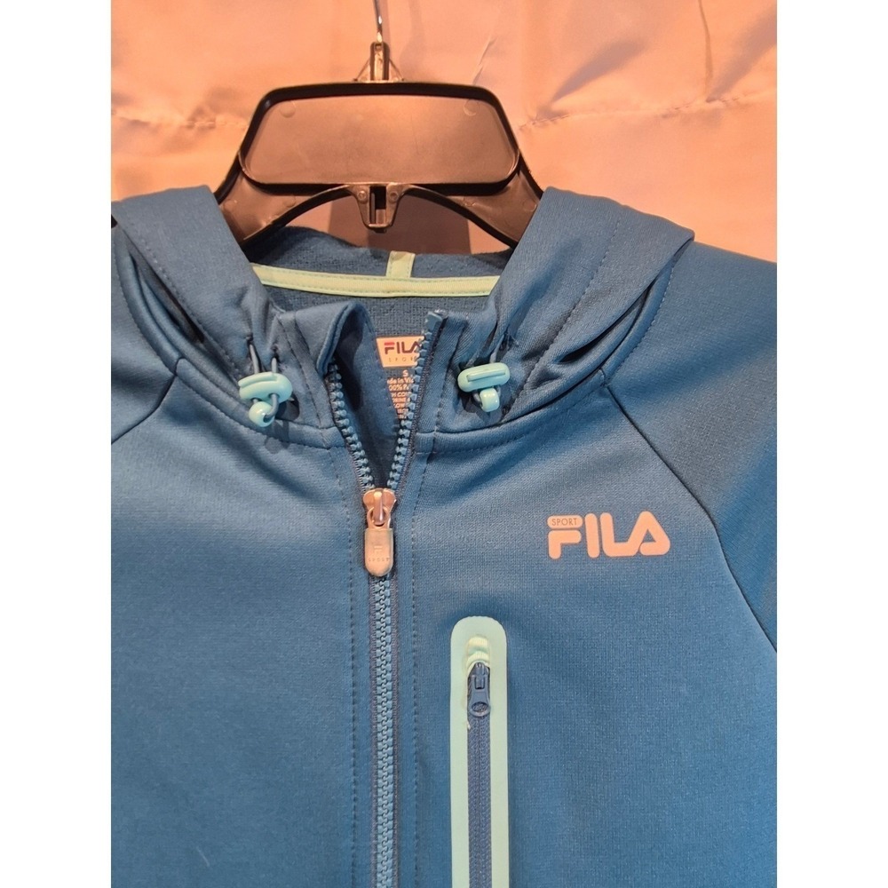 Fila Sport Women's Blue Full‎ Zip Hoodie Athletic Jacket Size Small S